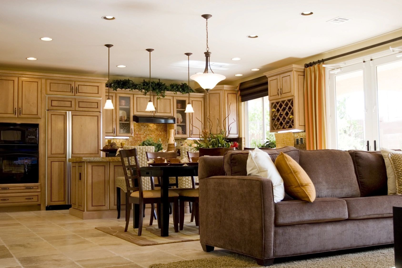 Luxury open-concept kitchen and living room